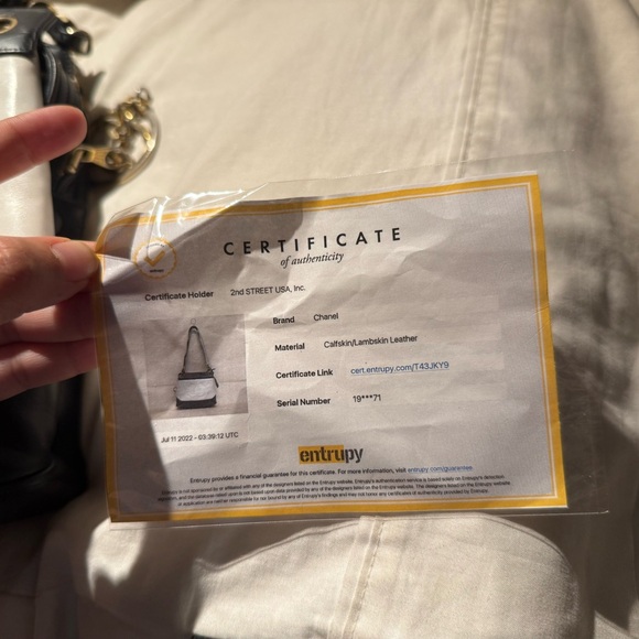 Vintage CC Lambskin Leather Chain Shopping Tote Bag Black/white - Picture 15 of 16